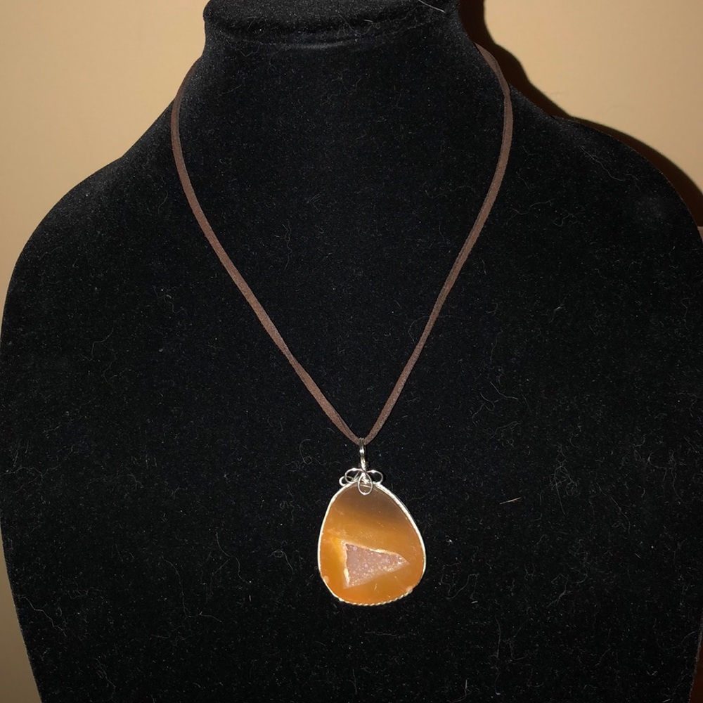 Wrapped Drury stone Necklace 18in.